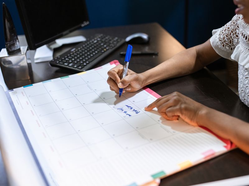 Planificación en un calendario mensual